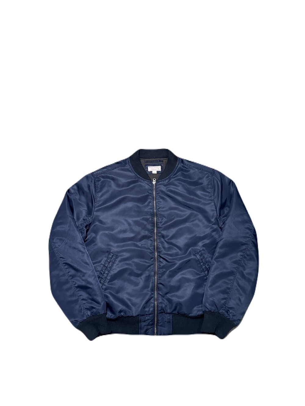Wallace & Barnes Flight Bomber Jacket Mens XL Navy Blue MA-1 Military Quilted